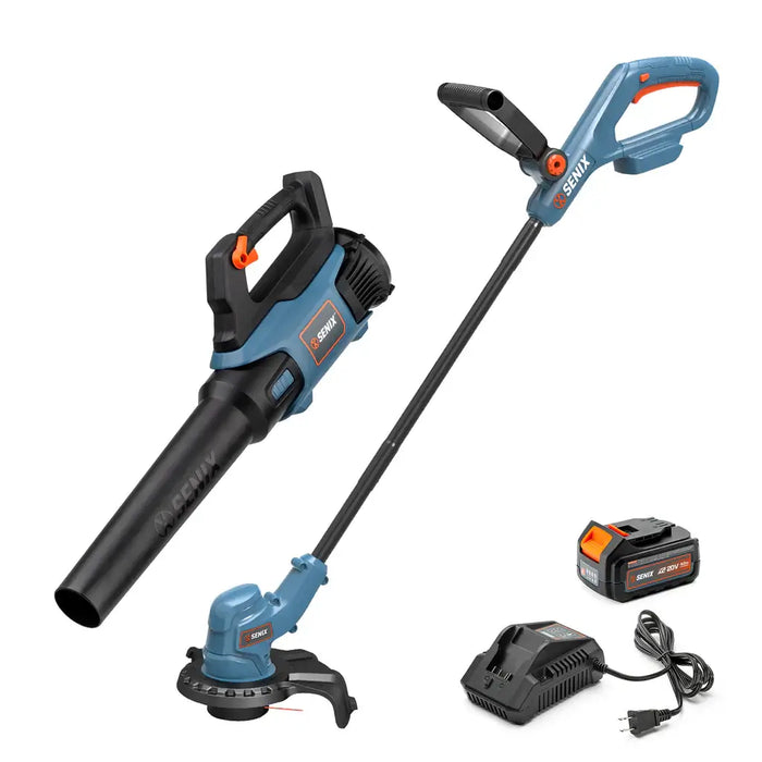 S2K2B1-03 Senix 20 Volt Max 2-Tool Cordless Combo Kit, 10-Inch String Trimmer & Blower