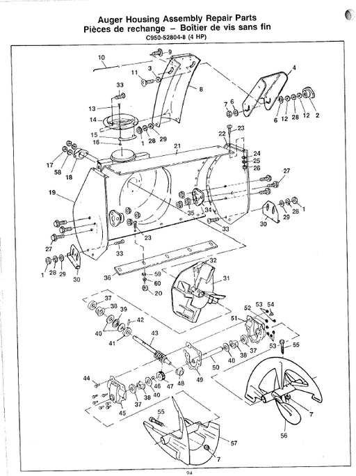 C950-52804-8 Craftsman Snowblower Parts List