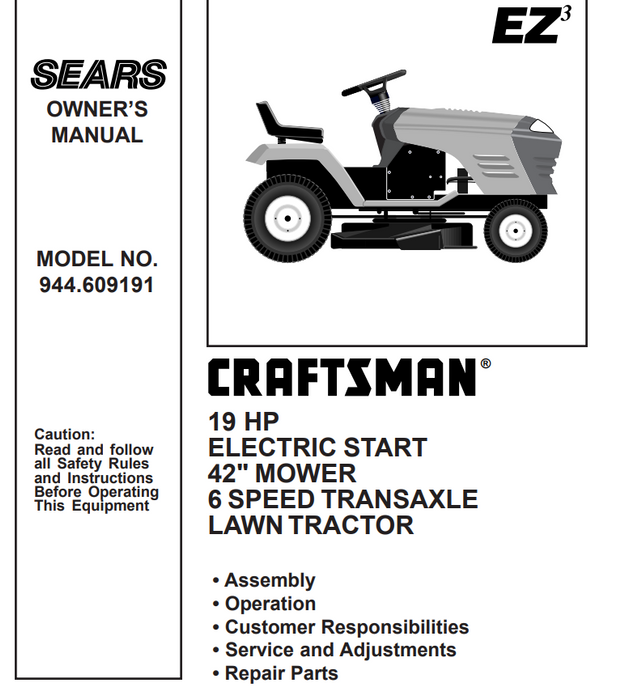 944.609191 Craftsman Lawn Tractor