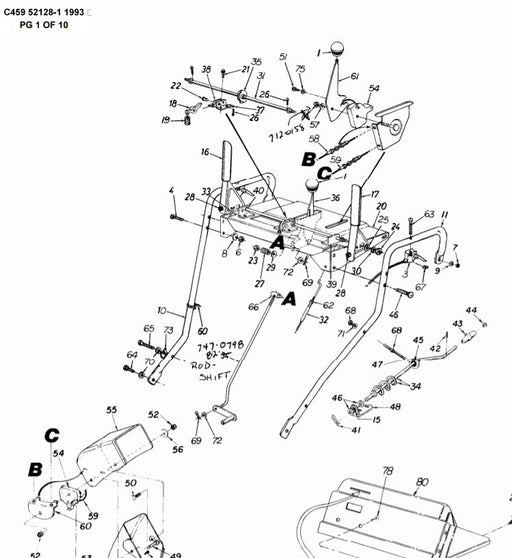 C459-52128-1 Parts List for Craftsman Track Snowblower 1993