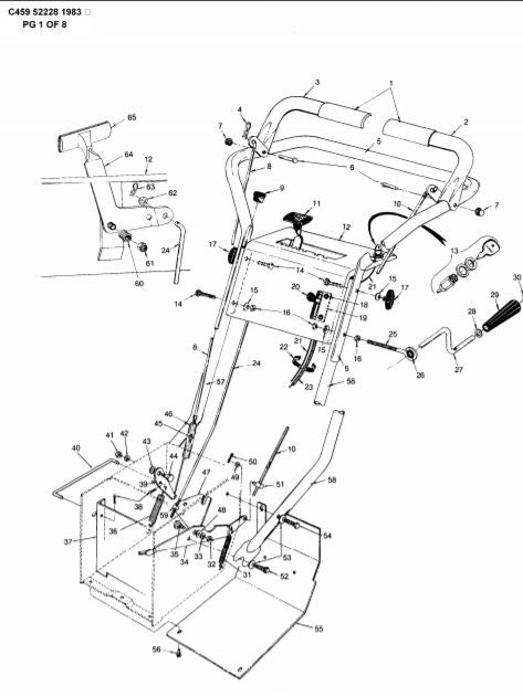 C459-52228 Parts List for Craftsman 1983 Snowblower