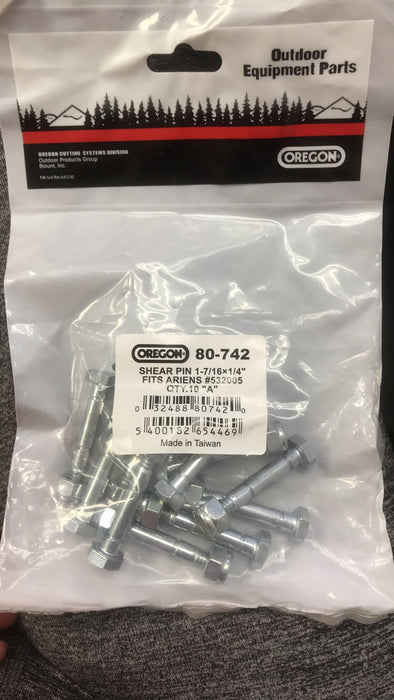 80-742 OREGON Shear Pin Replaces Ariens 53200500