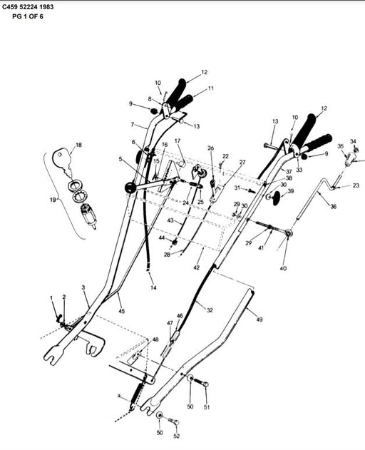 C459-52224 Parts List for Craftsman 1983 Snowblower